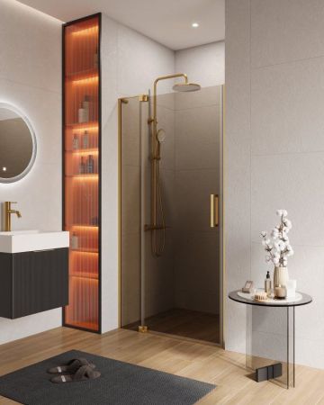 SLIDER-B-1-80/90-GRIGIO-GM Душевая дверь, артикул SLIDER-B-1-80/90-GRIGIO-GM