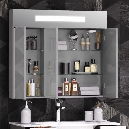 Зеркальный шкаф Кристалл 90 Opadiris Белый, артикул 