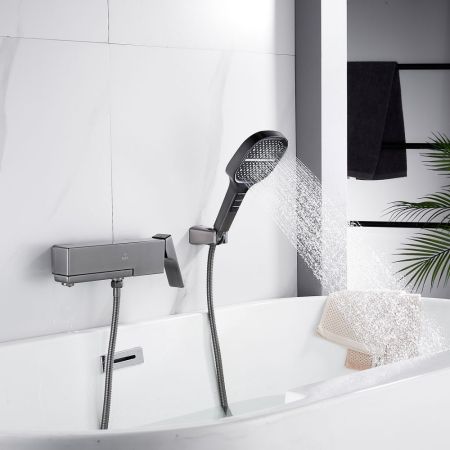 Смеситель для ванны Rose R1002T, оружейная сталь