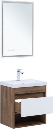 Тумба под раковину Aquanet Тренд 50 дуб рустикальный/белый сатин, артикул 00345116