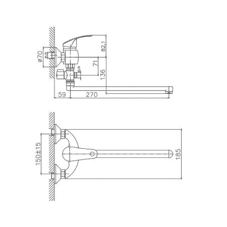 Смеситель для ванны D-Lin D140428, хром, артикул D140428