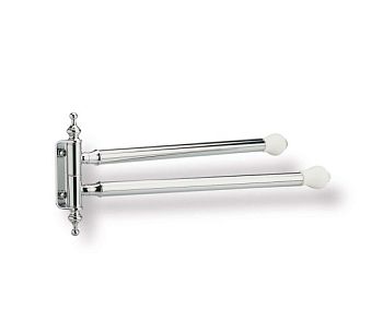 Stil Haus Nemi, полотенцедержатель двойной поворотный, цвет хром - белая керамика