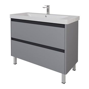Тумба с раковиной подвесная/напольная Dreja Luxury Plus 105 см, серый базальт