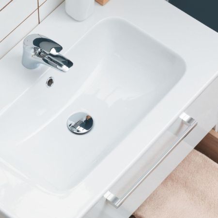 Тумба с раковиной подвесная Dreja Gio 60 см, белый, артикул 77-0101W-com