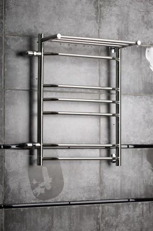 Водяной полотенцесушитель Тругор Браво 3 П ПМ L 80x40 с полкой Хром, артикул Браво3/ПМ508040Плев