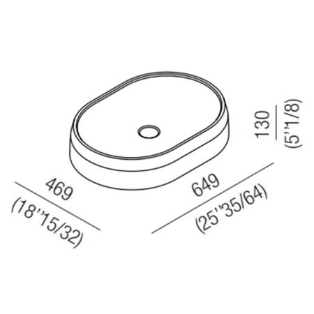 Agape Lariana Раковина накладная, 64.9x46.9x13 см, без отв., цвет: белый