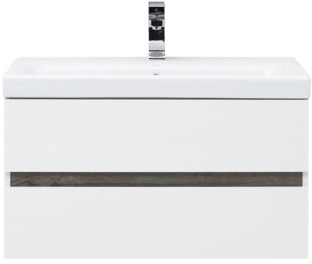 Мебель для ванной Aquanet Беркли 80 белый/дуб рошелье (зеркало дуб рошелье), артикул 00258969