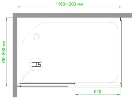 Душевое ограждение Royal Bath RB8012B-L 1200х800х1900, артикул RB8012B-L