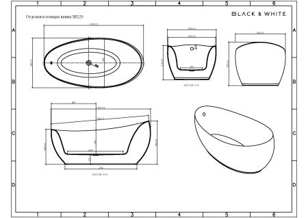 Акриловая ванна Black&White SB 225, артикул SB225