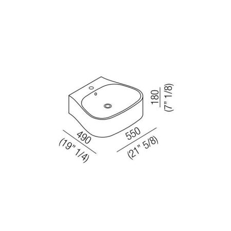 Agape Ottocento Раковина подвесная 55х49х18 см, 1 отв, цвет: темно-серый, артикул ACER08951RZG *1