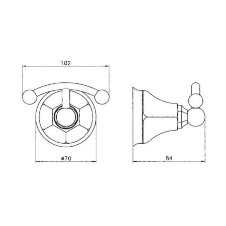 Nicolazzi Teide Крючок двойной, цвет: золото, артикул 1481GO05