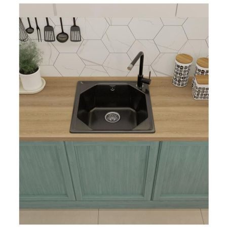 Кухонная мойка GranFest UNIQUE 500, черный, артикул U-500 черный