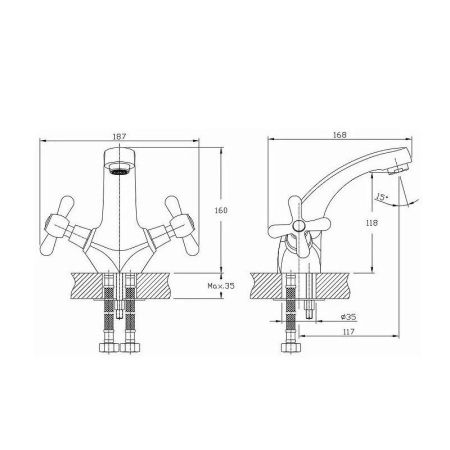 Смеситель для раковины D-Lin D110825, хром, артикул D110825