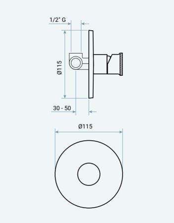 Emmevi Filobrass, однорычажный встраиваемый смеситель для душа, рукоятка без стержня, цвет черный матовый, артикул 85009ZI/NEO