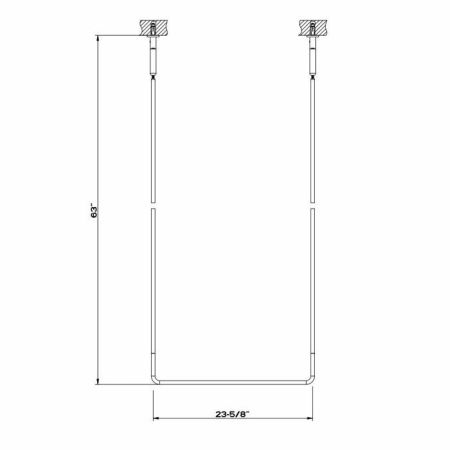 Gessi Goccia Полотенцедержатель потолочный 60см h=160см, цвет: шлифованный хром, артикул 38143#147