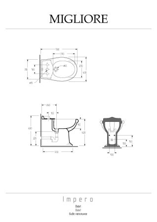 IMPERO Биде напольное, белая керамика, артикул 20781