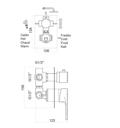 Смеситель для душа Fiore KERA 88BB7501, белый, артикул 88BB7501