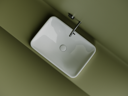 Умывальник прямоугольный встраиваемый сверху в столешницу Элемент (Element) 605x415x185мм, артикул CN5041