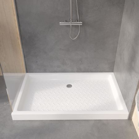 Душевой поддон прямоугольный керамический RGW CR Белый (Глубина 75) (800x1400)