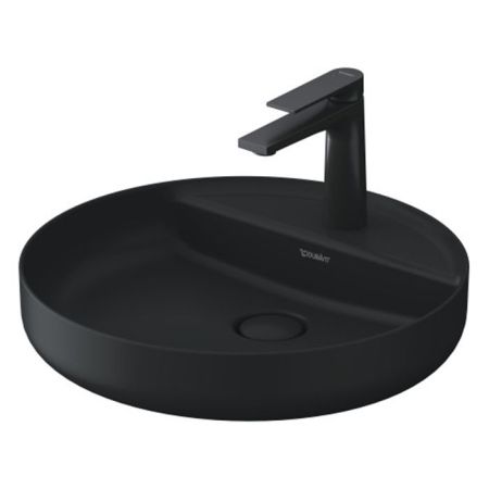 Duravit Vitrium Раковина накладная круглая 460мм, из DuroCast UltraResist-композит, без перелива с полкой с 1 отв для смес., Цвет темно-серый матовый