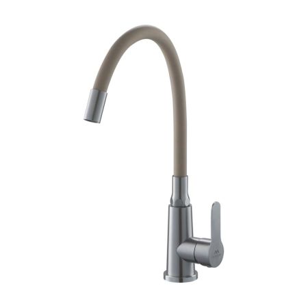 Смеситель для кухни с гибким изливом FASHUN A54301-15, сатин/бежевый