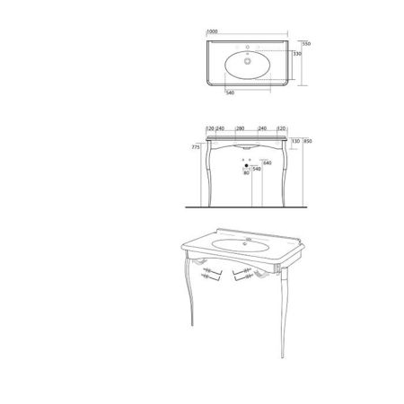 KERASAN Retro Крепление для раковин, артикул 7602