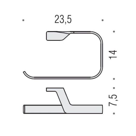 Colombo Alize Полотенцедержатель с закругленными краями 23,5х14см, цвет: хром, артикул B2531.CR