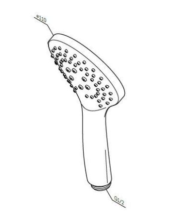 F0290100 Gem ручн.душ, 3 ф-ции, d 110 мм, хром, шт, артикул F0290100