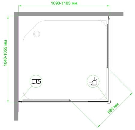 Душевой уголок Royal Bath RB HPD-C 110х105х200 (матовое), артикул RB10511HPD-C