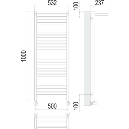 Полотенцесушитель водяной с полкой Terminus Аврора П20 50х100, артикул 4670078529442