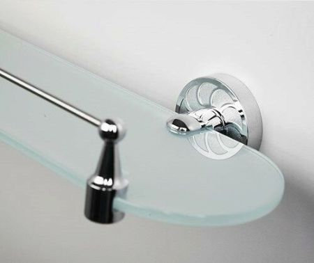 Стеклянная полка WasserKRAFT Isen K-4044 Хром, артикул K-4044
