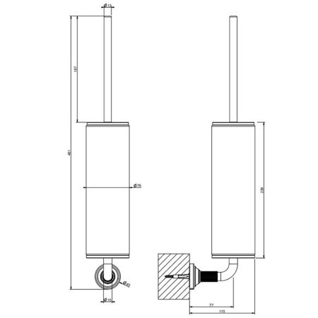 GESSI VENTI20 Ершик для унитаза подвесной, цвет белый, фурнитура Nickel PVD, артикул 65419#720