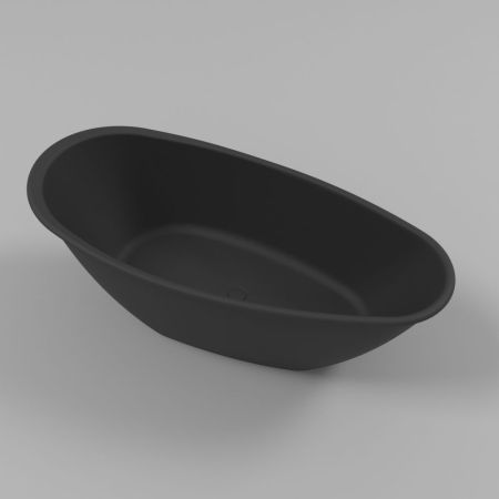 Ванна WHITECROSS Spinel B 155x73 (черный мат) иск. камень, артикул 0210.155073.201