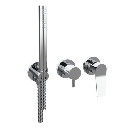 Bongio GIO2 Смеситель встроенный для душа с ручной лейкой, цвет: хром (со встраиваемой часть), артикул 80551CRADPR