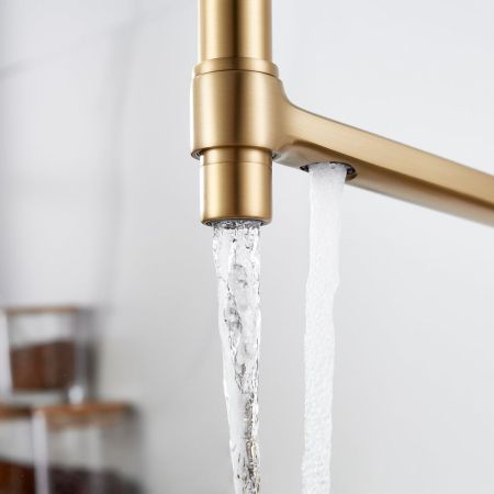 Смеситель для кухни с подключением фильтра воды Rose R658G, золотой сатин