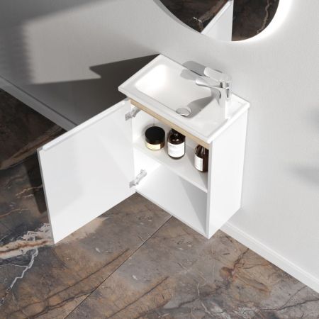 M85AFHX0451WG X-Joy, База под раковину, подвесная, 45 см, 1 дверца, белый глянец, артикул M85AFHX0451WG