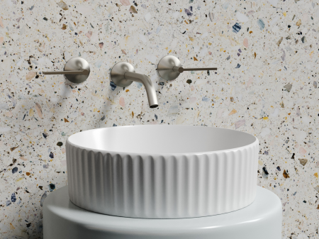 Умывальник чаша накладная круглая (цвет Белый Матовый) Элемент (Element) 360x360x115мм, артикул CN6057MW