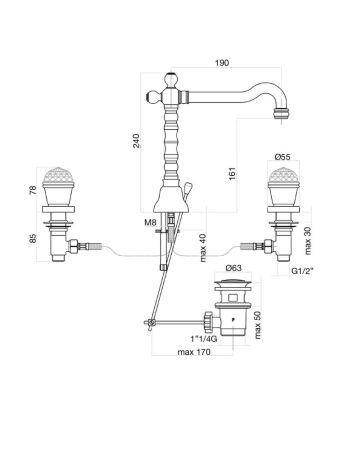Смеситель для раковины Fiore XT SKY (SWAROVSKI®) 17CR0637, хром, артикул 17CR0637