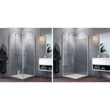 Душевое ограждение EXCELLENT Mazo 90х90 квадрат (хром), артикул KAEX.3000.2S.9090.LPx2 + KAEX.3023.2D.0500.LP