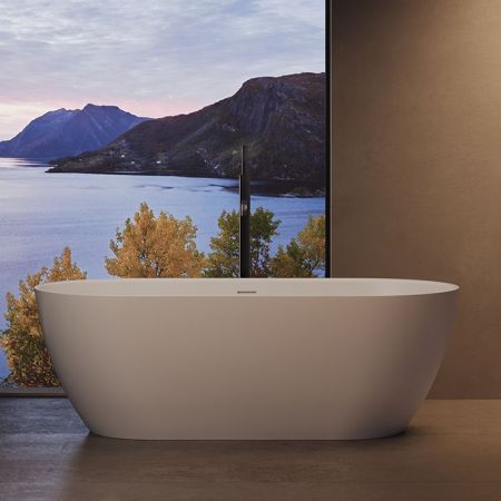 Ванна, DEA Design, Edge, ширина, мм-1700, глубина, мм-800, высота, мм-575, водоизмещение (л)-420, тип установки-отдельностоящий, форма-овальная, материал-Solid surface, цвет-белый матовый