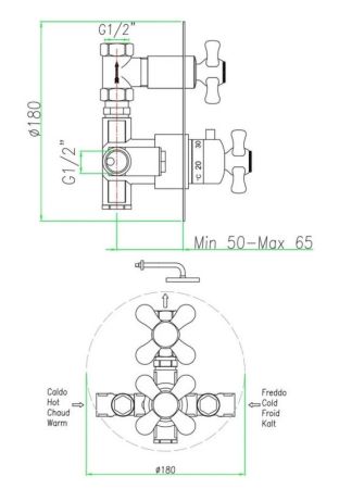 Смеситель для душа Webert Armony AM970901017 Хром Золото, артикул AM970901017