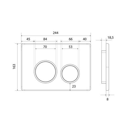 Клавиша смыва Iddis Unifix UNI50M0i77 Матовый хром, артикул UNI50M0i77