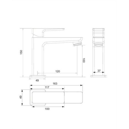 Смеситель для умывальника OMNIRES PARMA PM7410GR (графит)