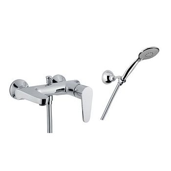Fiore Kera, однорычажный смеситель для ванны с набором для душа, цвет хром