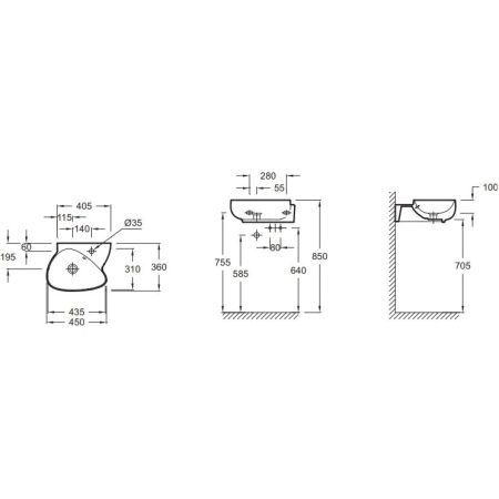 Раковина мебельная JACOB DELAFON NOUVELLE VAGUE EGK112-00 (накладная, (45*36), белый), шт, артикул EGK112-00
