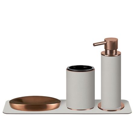 ADJ Диспенсер для жидкого мыла, D7xH19см., цвет: copper/устричный, артикул 4980.copper/02