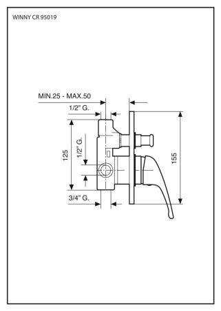 Внутристенный смеситель Winny на 2 выхода, цвет хром