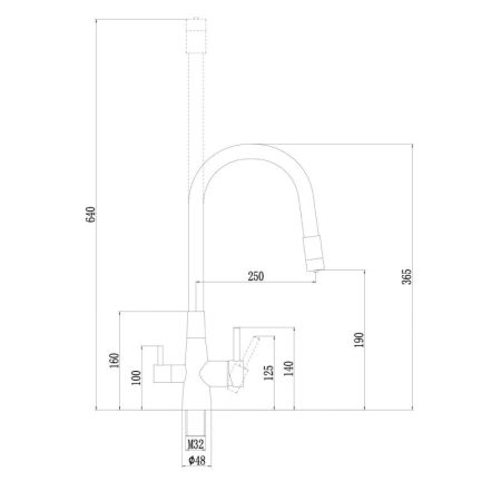 Смеситель для кухни с подключением к фильтру Fmark FS1062-L12, сатин