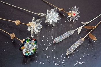 CTF, стебель колоса на серебряном стержне, длина 60 см, цвет серебро