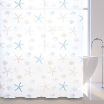 Штора для ванной комнаты Savol S-6PEVA03, морские звезды